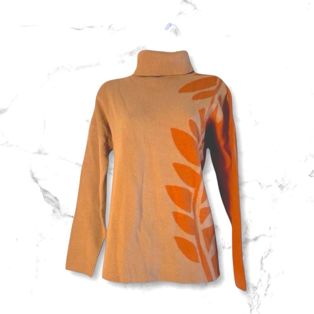 Wynne Collection Soft Knit Abstracted Jacquard Sweater Size M (GAB1-1024)